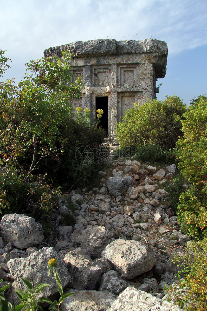 土耳其古代Phellos石棺的废墟图片