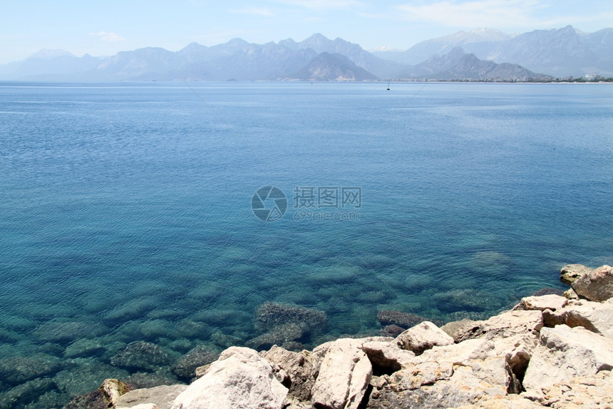 土耳其安塔利亚的海和地中岸图片