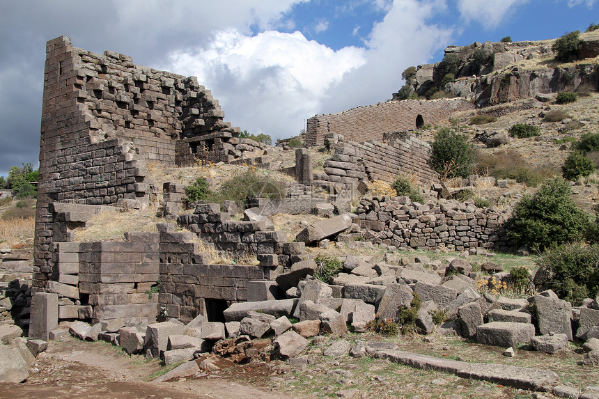 土耳其Behramkale的阿索斯堡垒废墟图片