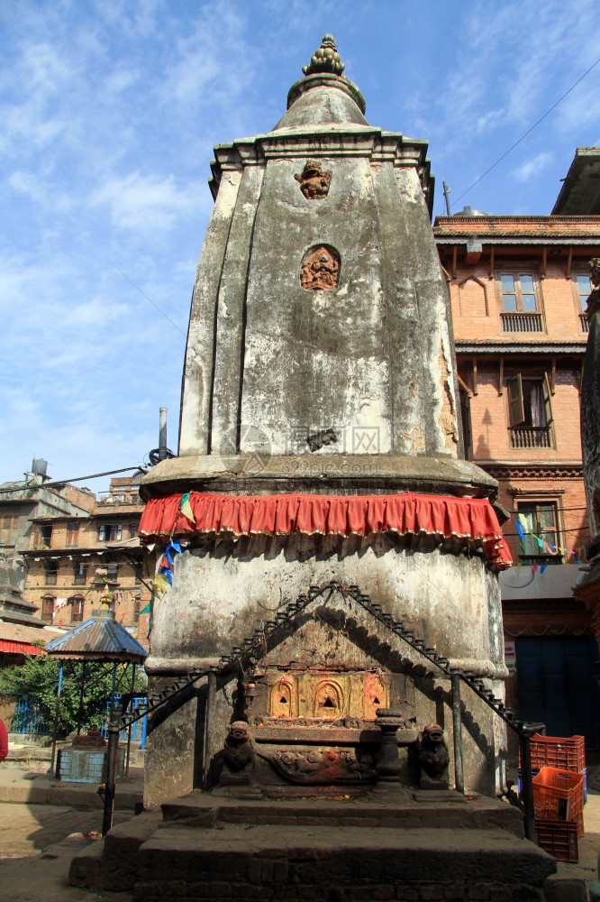 尼泊尔Bhaktapur内院子里的佛教区图片