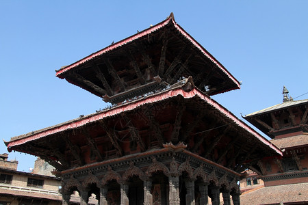 尼泊尔PatanDurbar广场木屋顶图片