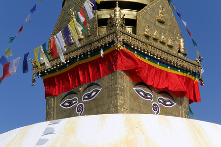 尼泊尔加德满都的金色Swayambhunath图片