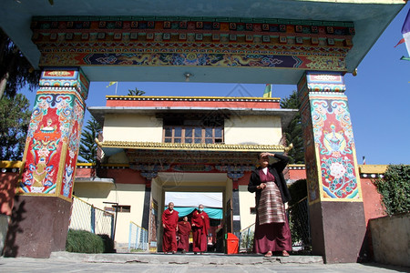 尼泊尔加德满都谢钦修道院门图片