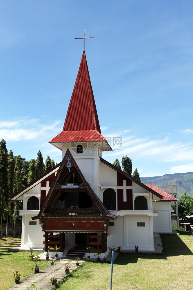 印度尼西亚萨莫尔岛传统Batakak教堂图片