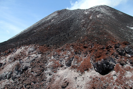 印度尼西亚克拉卡托火山岩和峰高清图片