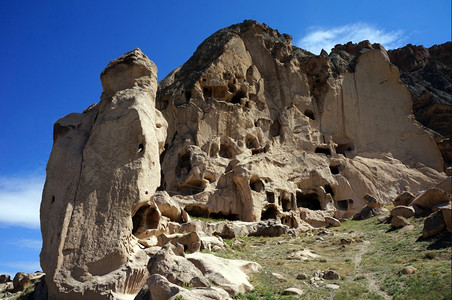 土耳其卡帕多西亚Shilime村附近山区的岩石教堂高清图片