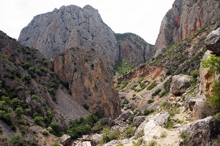 土耳其山区Kazankaya峡谷的足迹背景图片