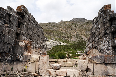土耳其萨加拉索古寺庙墙图片