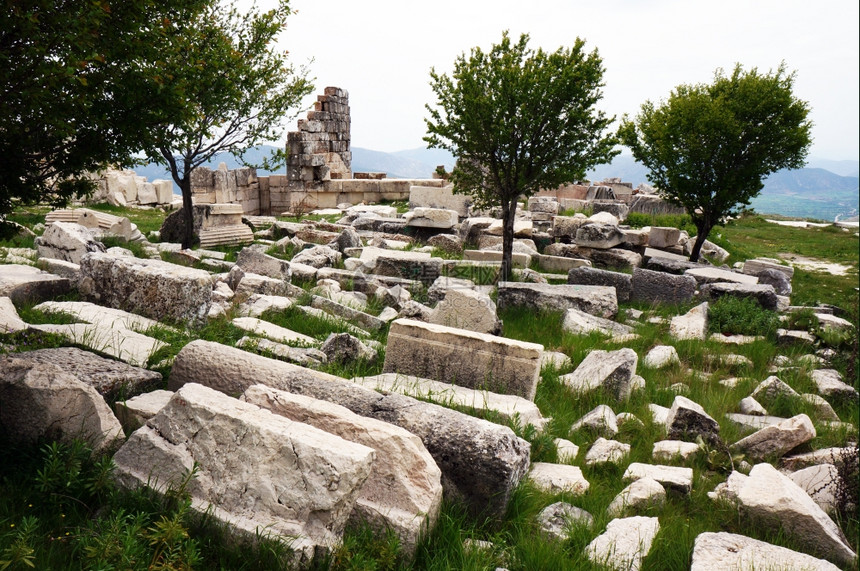 土耳其萨加拉索斯古老废墟的详情图片