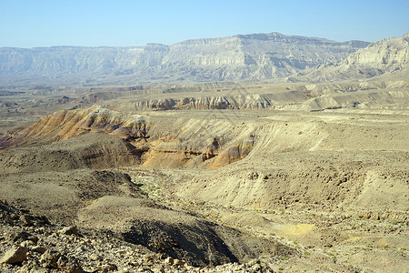 以色列内盖夫沙漠的MakhteshKatan峡谷高清图片