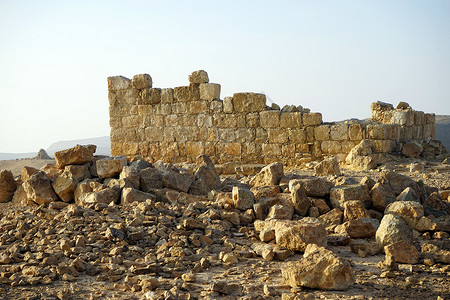 以色列内盖夫沙漠古建筑墙高清图片