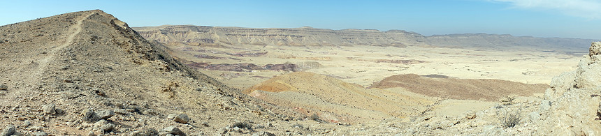 以色列内盖夫沙漠卡尔博莱特山和弹坑的足迹图片