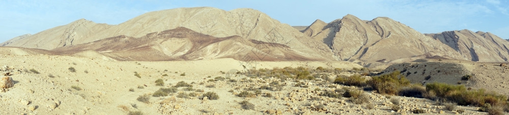 以色列MidreshetBenGurion附近内盖夫沙漠全景图图片
