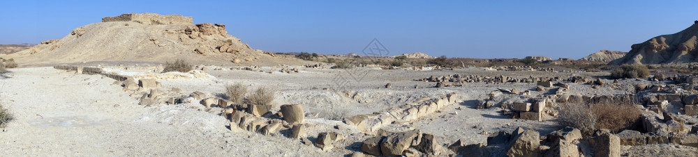 避雷器以色列古老城镇Moa的全景背景