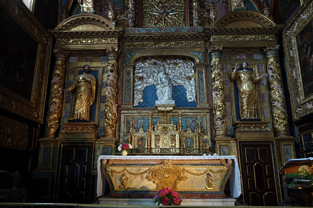 LESTELLEBETHARRAM法国约2015年7月教堂祭坛图片
