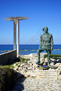 帕普霍斯塞浦路斯约2017年11月乔治格里瓦斯迪吉斯将军雕像图片