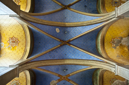法国阿莱斯市天主教堂的绘画花板图片