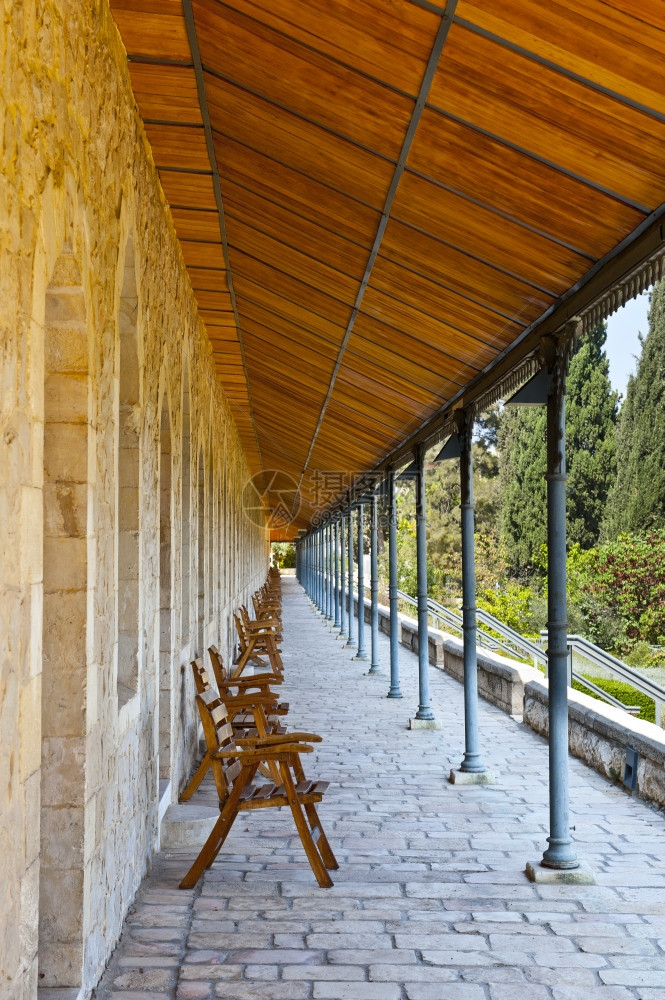 以色列耶路撒冷覆盖的木制画廊图片
