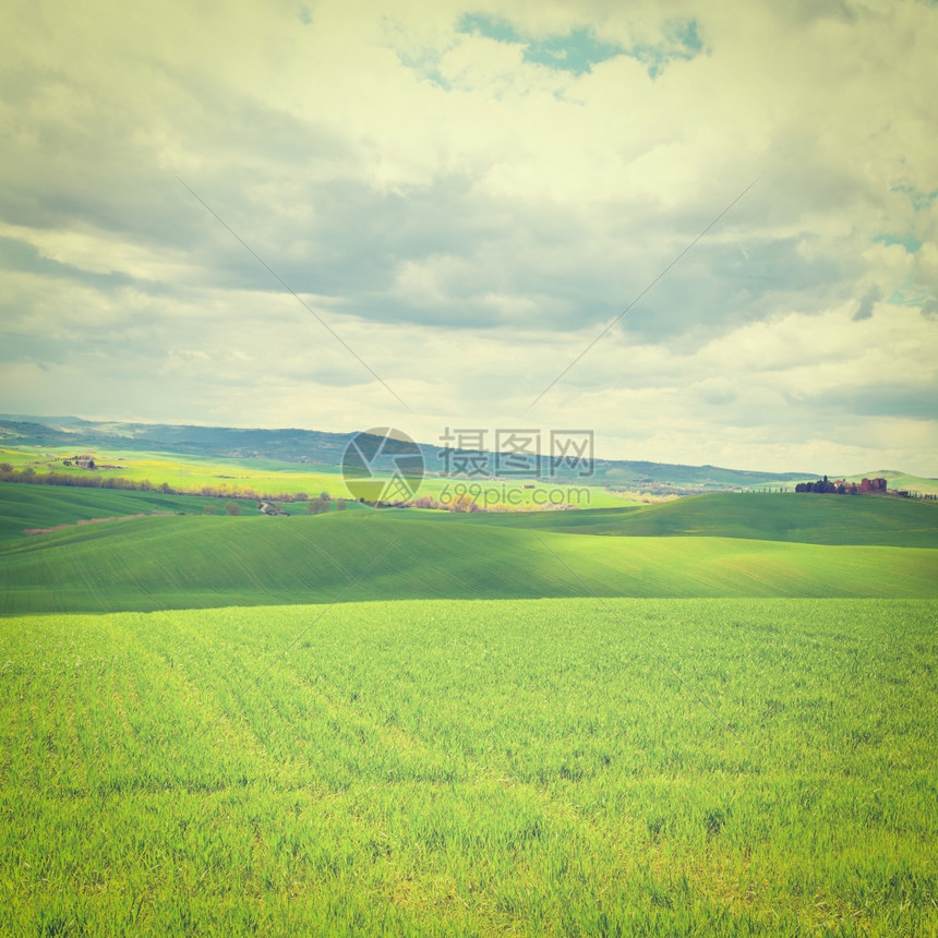 托斯卡纳农场和绿坡草地Instagram效应图片