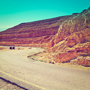 以色列朱迪亚山沙山蜿蜒的道路Instagram效果图片