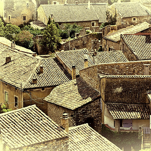 法国圣蒙特市空中视图Retro图像过滤样式图片