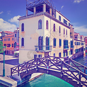 内罗运河威尼斯的街道Instagram效应背景图片