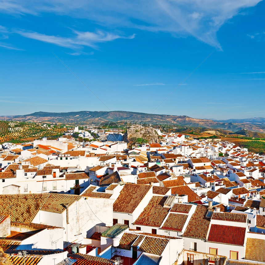 西班牙奥尔韦拉市红砖空中观察图片