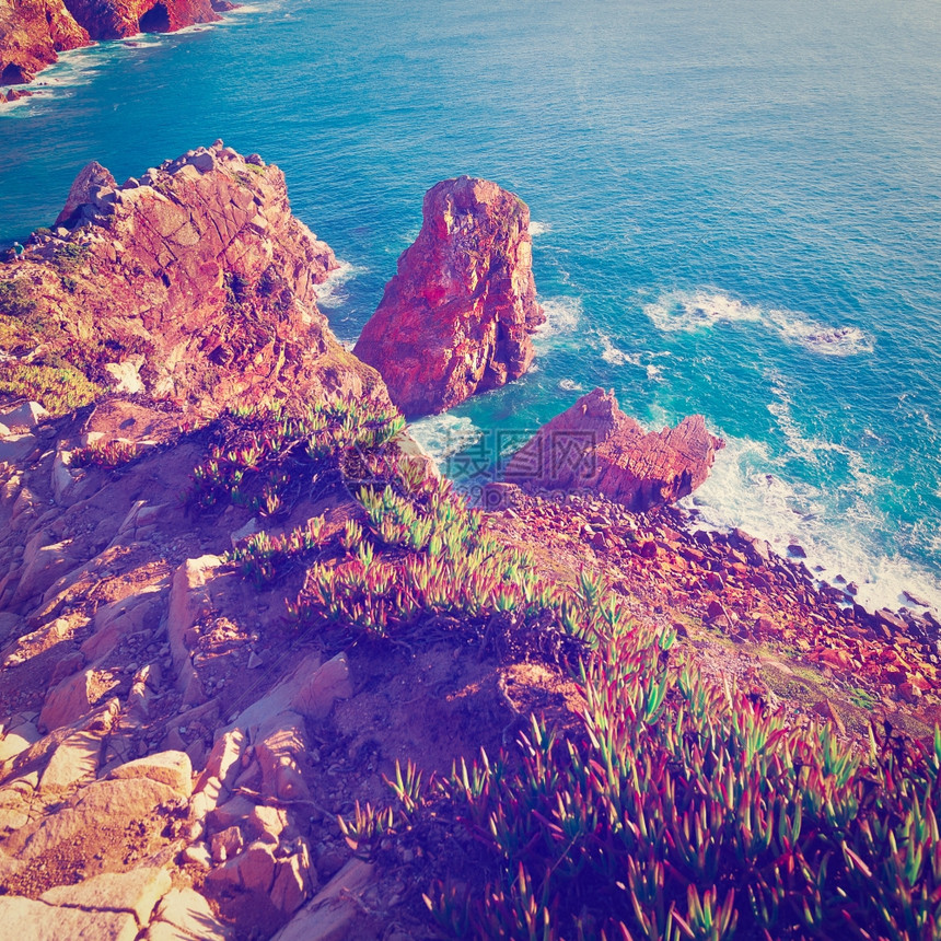 葡萄牙大西洋的落基海岸Instagram效应图片
