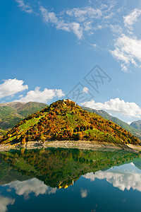 意大利山区湖森林海岸图片