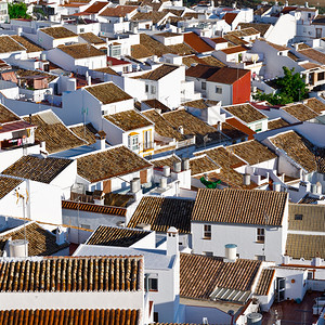 西班牙格拉萨梅马市红砖空中观察图片