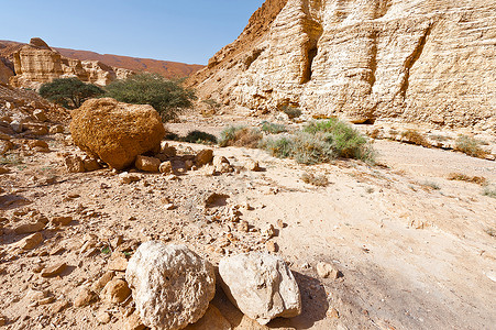 西岸传媒谷约旦河西岸犹太沙漠的峡谷背景