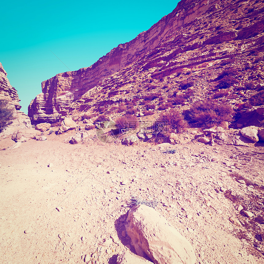 以色列内盖夫沙漠的峡谷Instagram效果图片