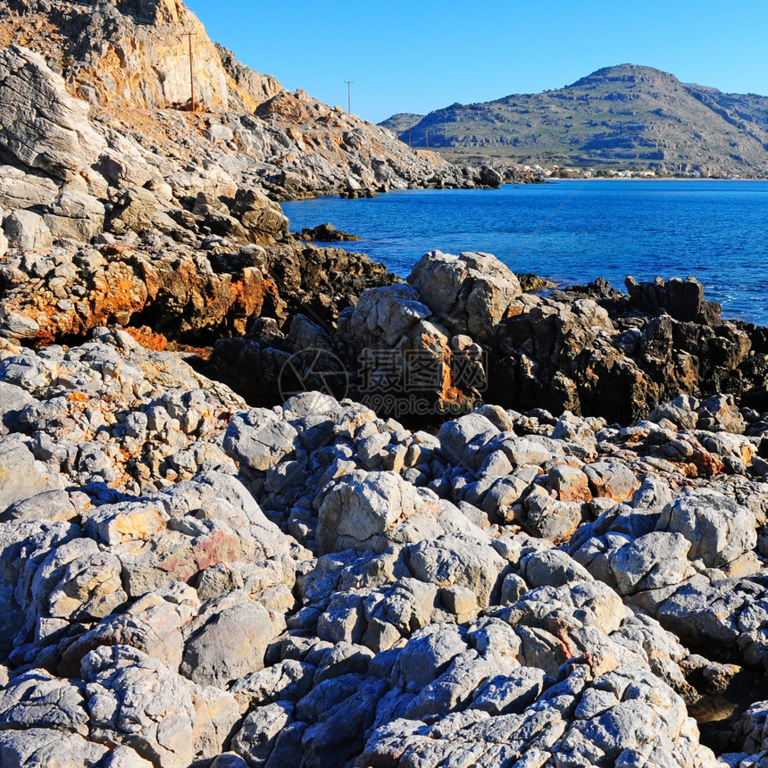 希腊罗得斯岛和鲁格德海岸景图片