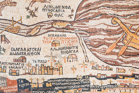 马赛克地图古老的圣地马达巴图背景