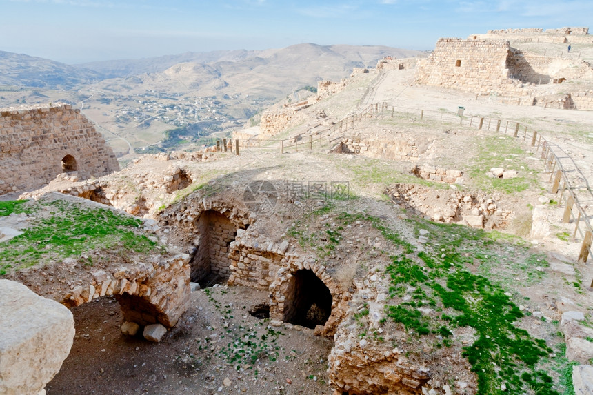 约旦Kerak古城堡的上院图片