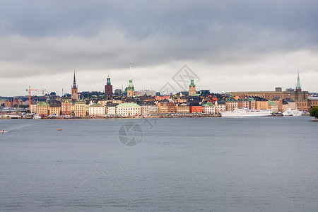 瑞典斯特罗姆门湾的德哥尔摩GamlaStan高清图片