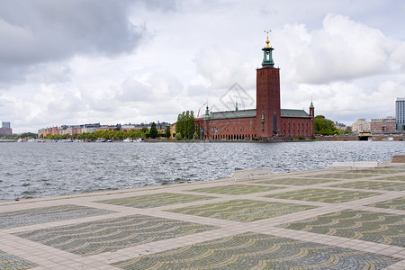 斯塔德舒塞特瑞典斯德哥尔摩秋天市政厅背景
