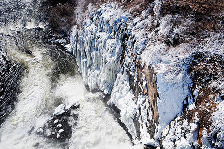 雪悬崖冬天克罗顿河峡谷背景