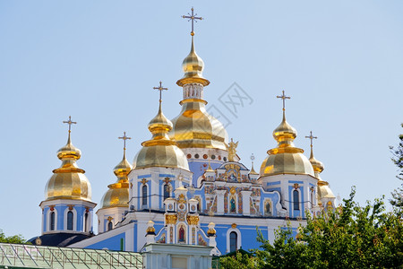 乌克兰基辅圣迈尔金门大教堂高清图片