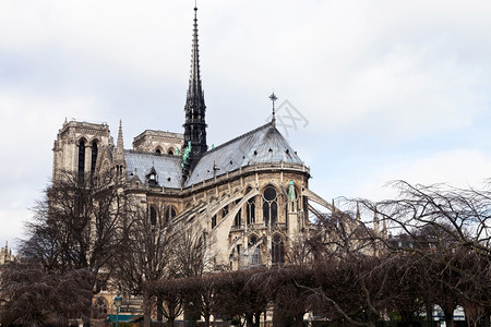 阴云的巴黎圣母大教堂图片