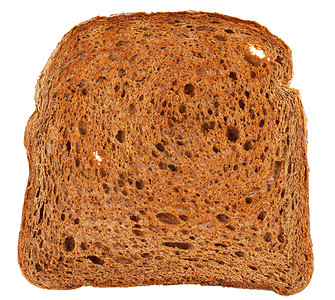 白背景孤立的黑麦面包图片
