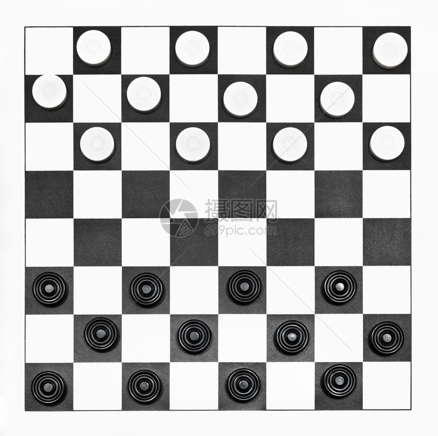 8x乙烯基棋盘牌的起始位置顶部视图图片