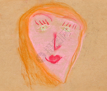 画儿童满脸红发妇女背景图片