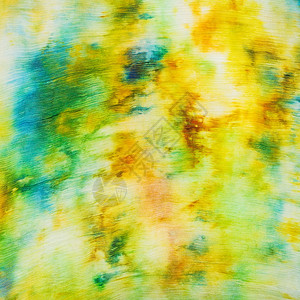 Hatik丝织物上抽象黄色和绿涂斑点图片