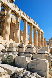 希腊雅典帕台农神庙背景图片