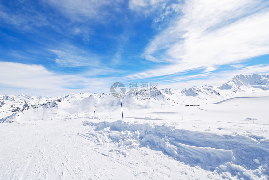 法国帕拉迪斯基地区ValdIsereTignes的雪滑和山坡图片