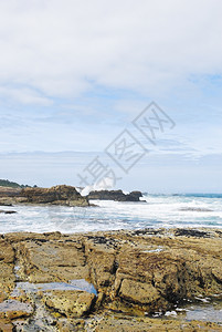 西班牙加利西亚科斯塔达莫特大西洋的石滩图片