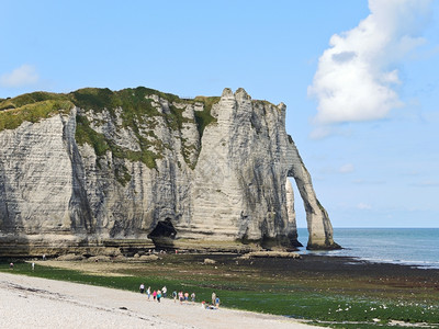法国Eretratcotedalbatre的英语频道海滩悬崖和拱门图片