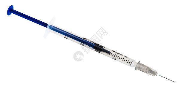 白底隔离的医用塑料可一次胰岛素注射器图片