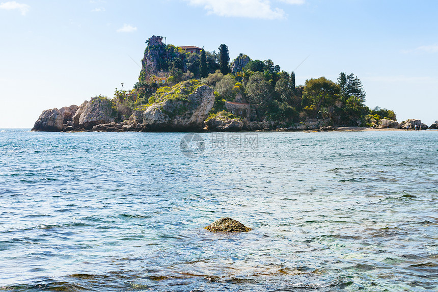 位于西里Taormina度假胜地附近的小岛伊索拉贝图片